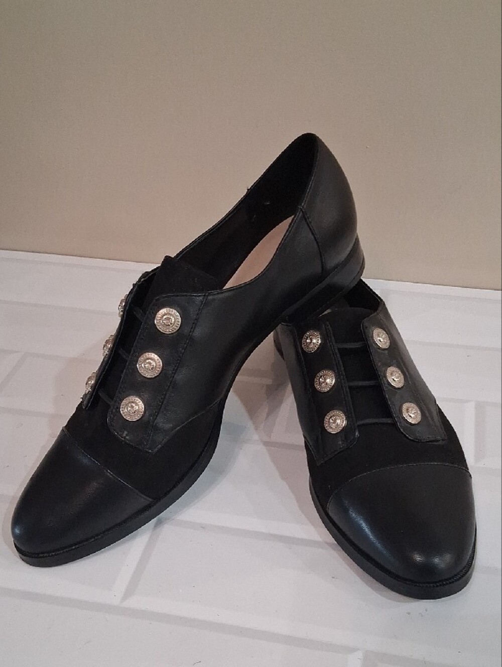 Nine West Hastao Military Style Leather Oxfords/ Loafers Size 9.5 - Picture 10 of 13